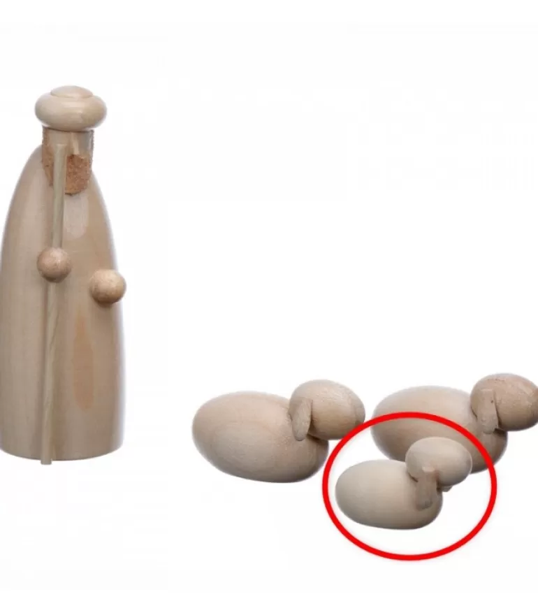 Cheap Agneau En Bois Pour Crèche De Noël, 1,5 Cm Personnages De Crèche De Noël