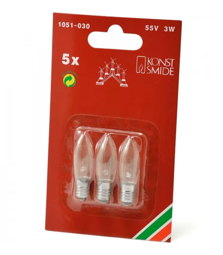 Clearance 3 Ampoules De Rechange 55V, 3W Pour Chandelier Electrique 5 Lampes Ampoules Guirlandes De Rechange