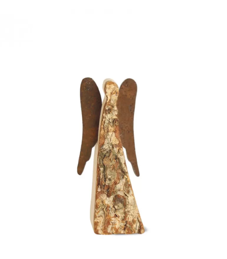 Fashion Ange De Noël En Bois Avec Ailes Metal, 9 Cm Anges De Noël En Bois