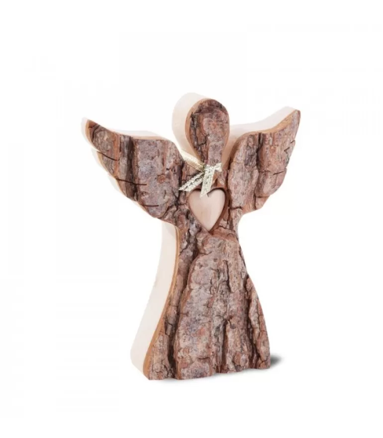 Shop Ange De Noël En Bois, Avec Coeur Et Echarpe, 12 Cm Anges De Noël En Bois
