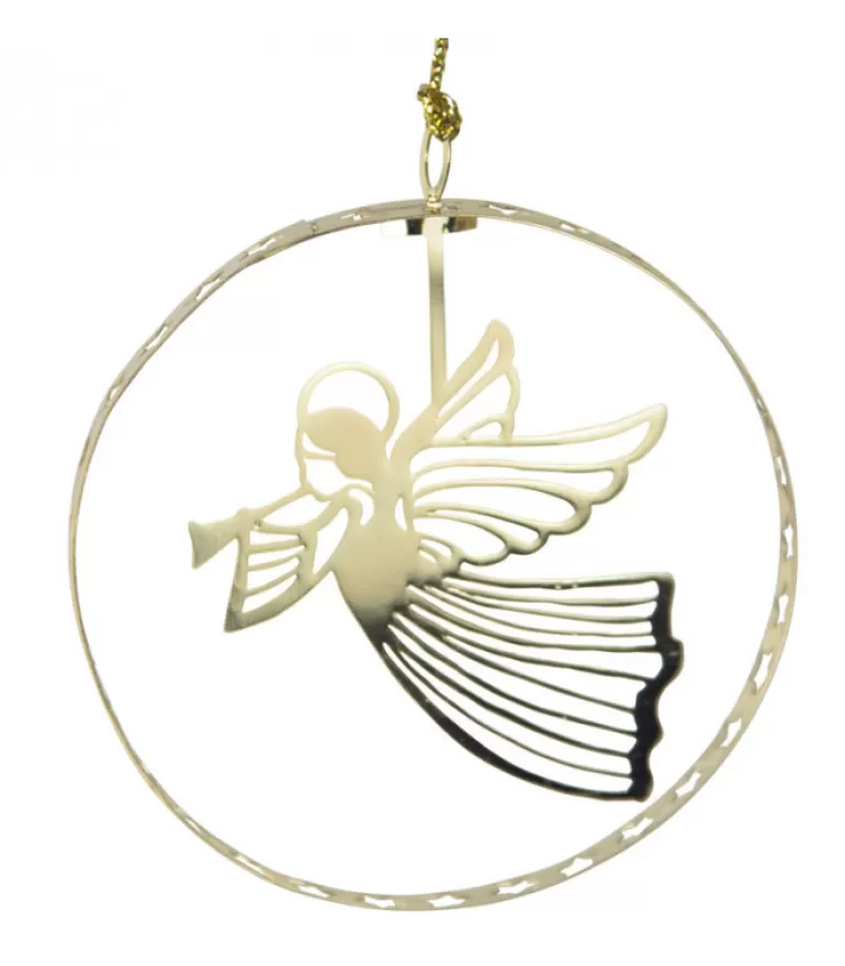 Shop Ange De Noël Volant, Déco Sapin Metal Dore Ronde Déco De Noël Scandinave