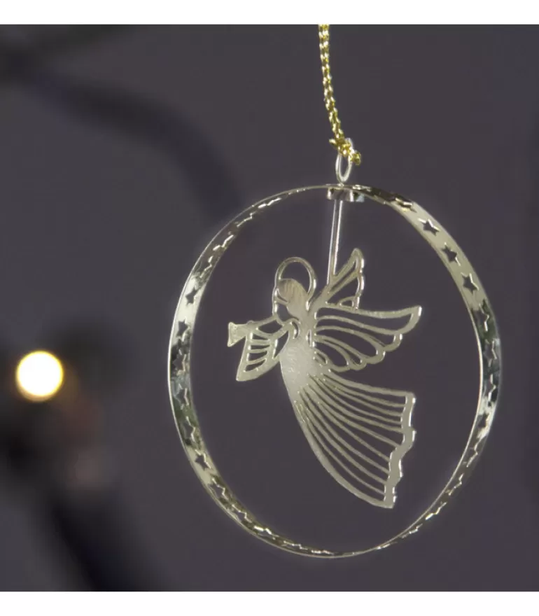 Shop Ange De Noël Volant, Déco Sapin Metal Dore Ronde Déco De Noël Scandinave