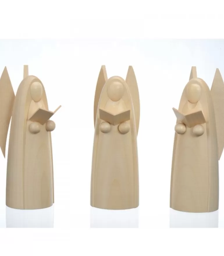 Shop 3 Anges En Bois Pour Crèche De Noël, 12 Cm Personnages De Crèche De Noël