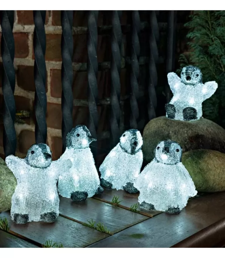 Sale Bebes Pingouins Lumineux Led En Acrylique, 12,5 Cm Oiseaux Lumineux Et Animaux Lumineux