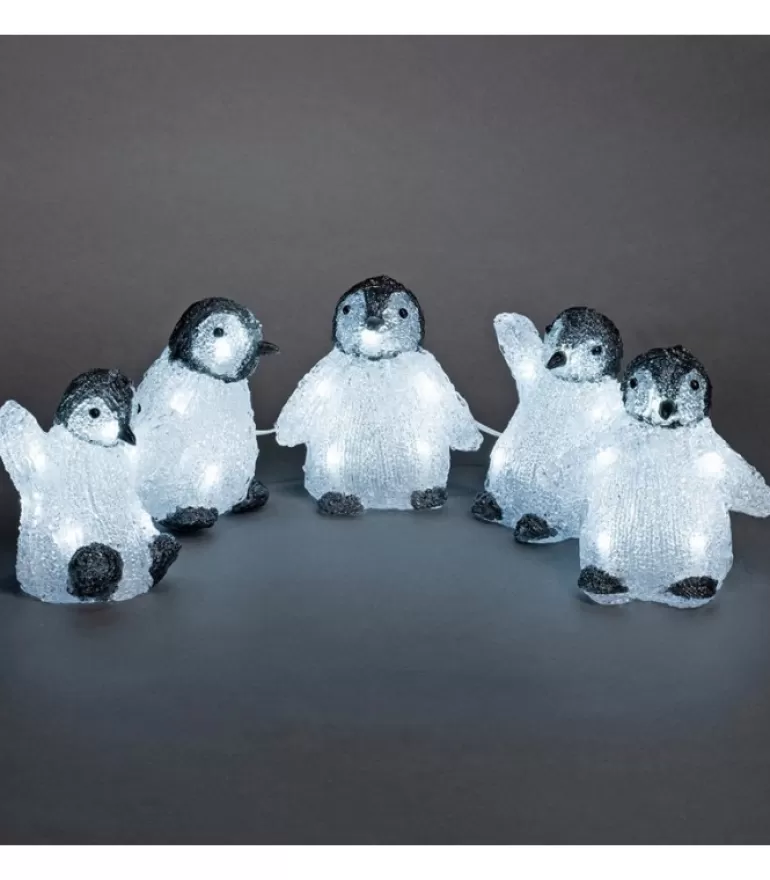 Sale Bebes Pingouins Lumineux Led En Acrylique, 12,5 Cm Oiseaux Lumineux Et Animaux Lumineux