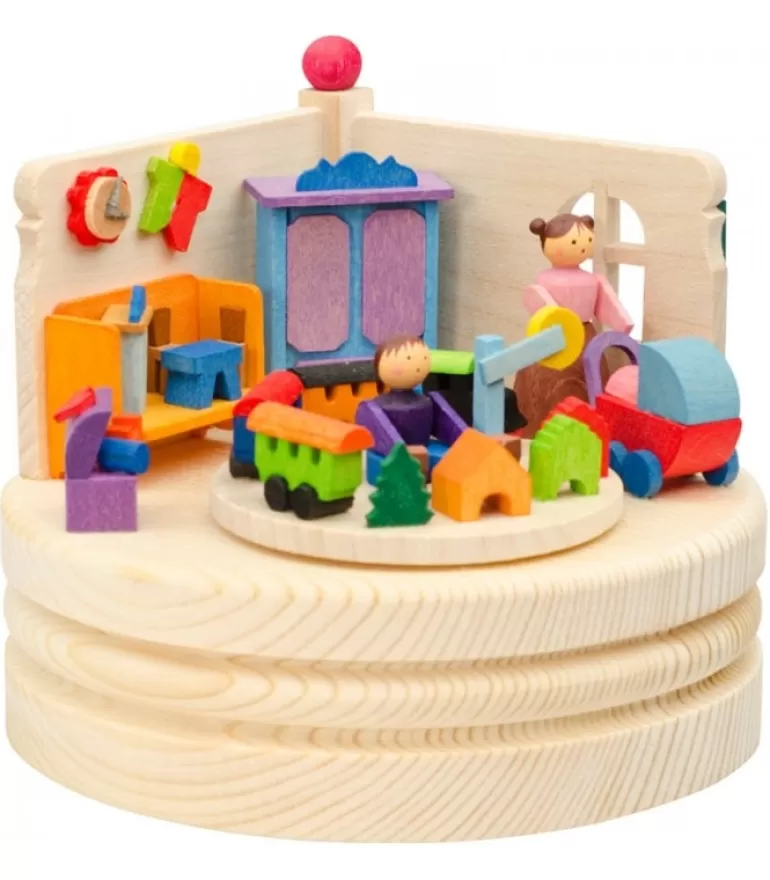 Hot Boite A Musique En Bois, Maman Et Ses 2 Enfants Boite A Musique Noël