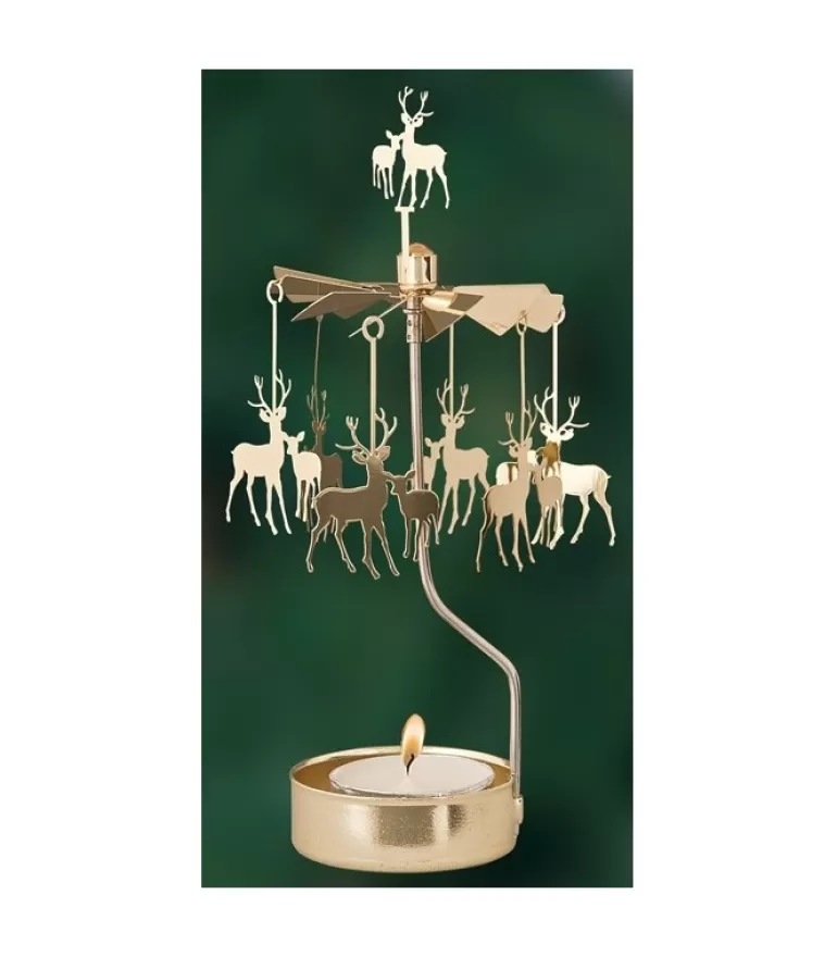 Hot Bougeoir Carrousel Cerf Dore Bougeoirs Carrousels Photophore De Noël