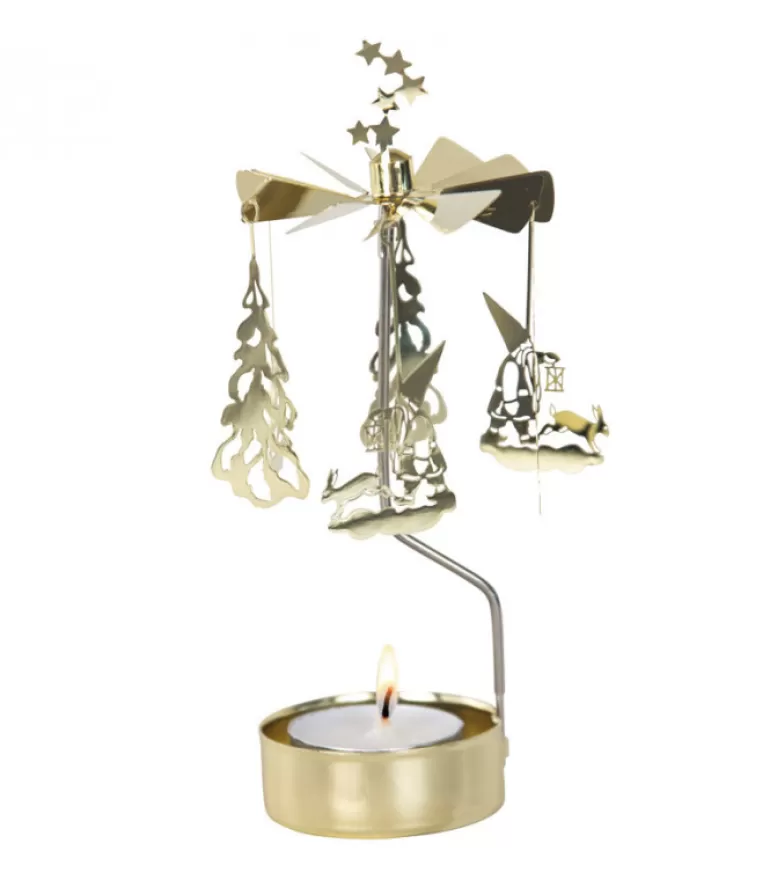 Shop Bougeoir Carrousel Lutin Marchant Dans LÀ Neige Bougeoirs Carrousels Photophore De Noël