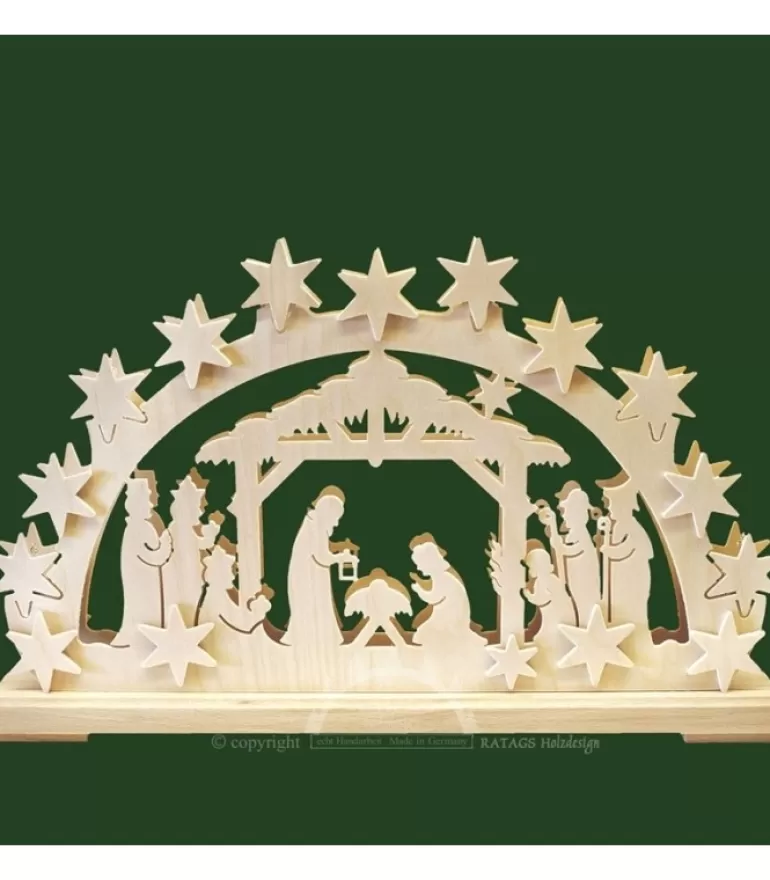 Flash Sale Bougeoir Electrique Led Crèche Lumineuse En Bois Crèche De Noël Lumineuse