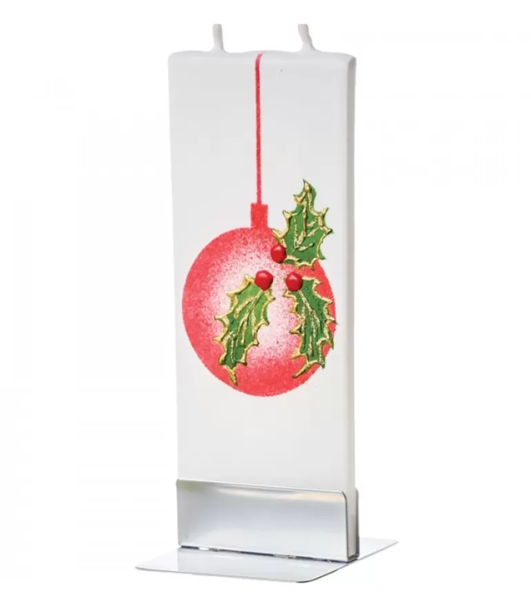 Fashion Bougie De Noël Boule Et Houx Bougies Décoratives