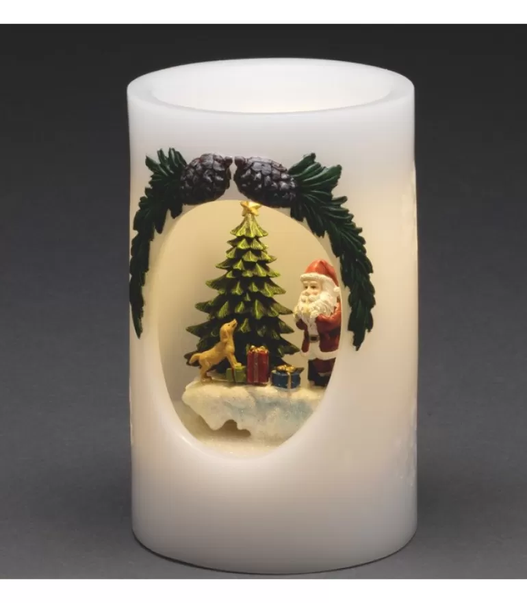 Flash Sale Bougie Led Père Noël Avec Petit Chien Père Noël Lumineux