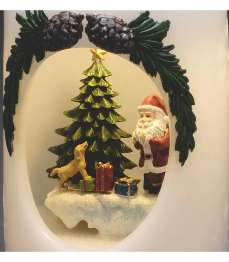 Flash Sale Bougie Led Père Noël Avec Petit Chien Père Noël Lumineux