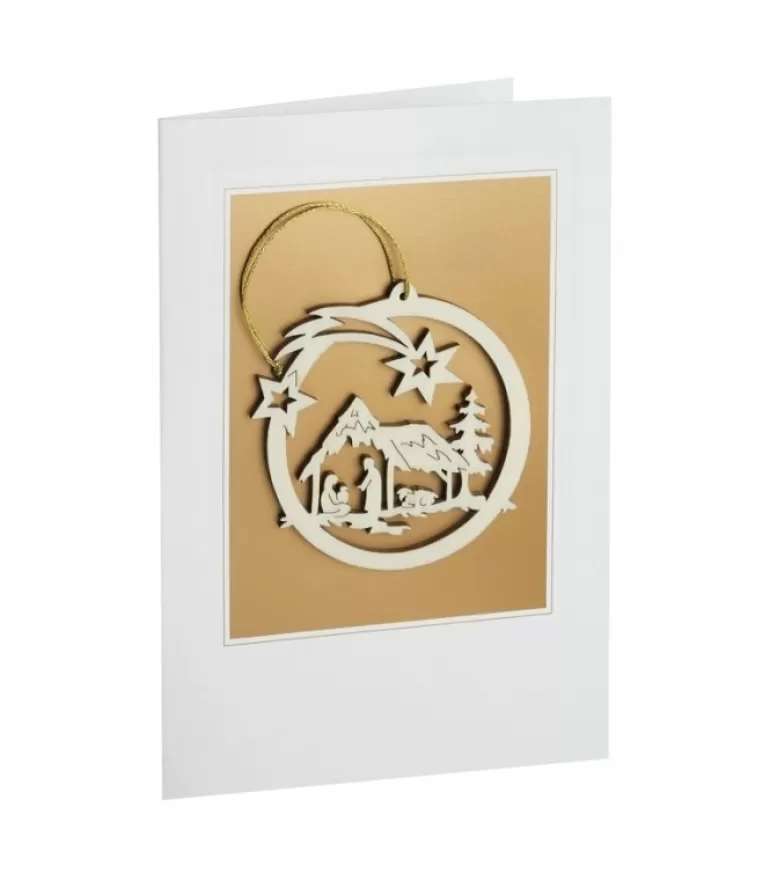Outlet Carte De Voeux Avec Motif Crèche De Noël Carte De Voeux