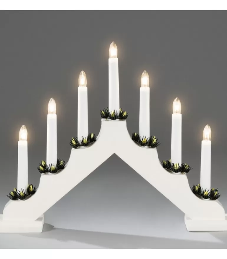 Store Chandelier De Noël Blanc, 7 Branches Chandeliers De Noël À 7 Branches