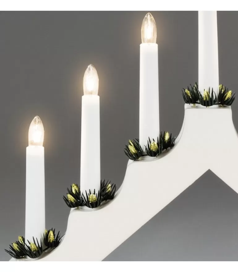 Store Chandelier De Noël Blanc, 7 Branches Chandeliers De Noël À 7 Branches