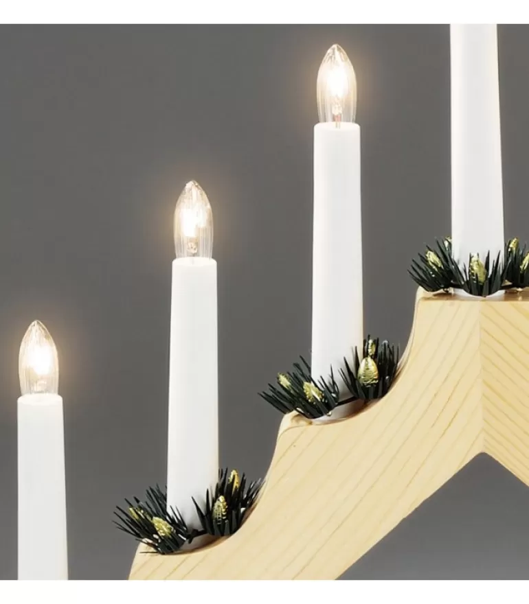 Discount Chandelier De Noël En Bois Naturel Chandeliers De Noël À 7 Branches