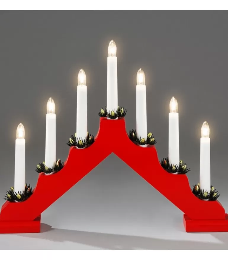 Sale Chandelier De Noël Rouge À 7 Branches Chandeliers De Noël À 7 Branches