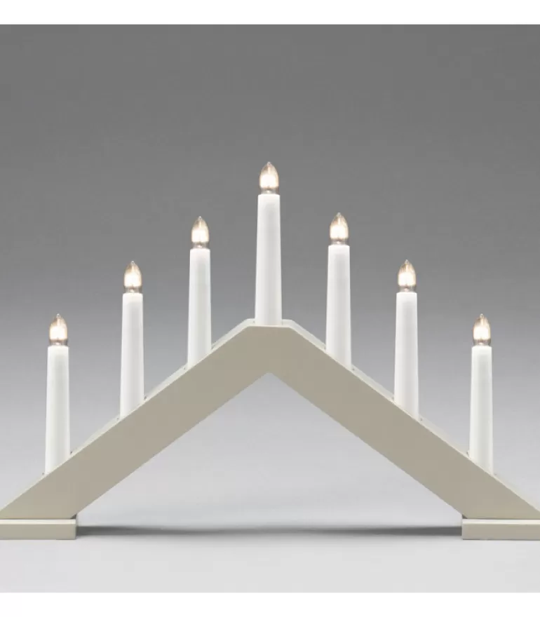 Flash Sale Chandelier Scandinave En Bois, Laque Beige Mat Chandeliers De Noël À 7 Branches