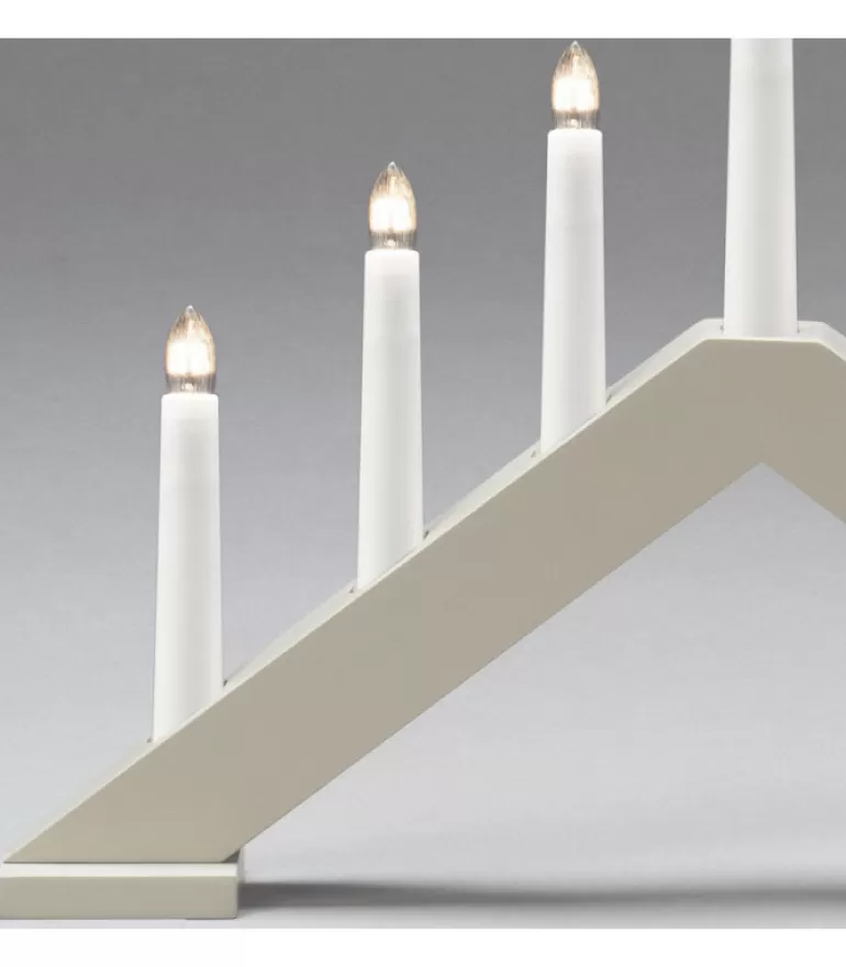 Flash Sale Chandelier Scandinave En Bois, Laque Beige Mat Chandeliers De Noël À 7 Branches