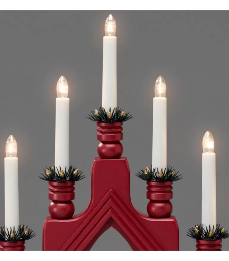 Flash Sale Chandelier Suedois Rouge À 7 Branches Chandeliers De Noël À 7 Branches