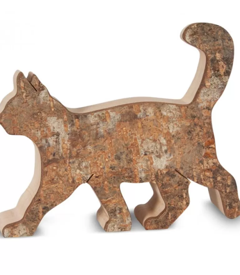 Fashion Chat En Bois Marchant, 9,5 Cm Animaux En Bois