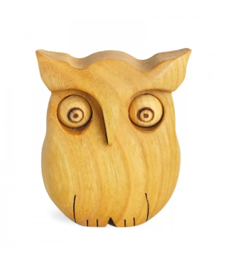 Outlet Chouette En Bois Poli, 6,5 Cm Chouettes Et Hiboux En Bois