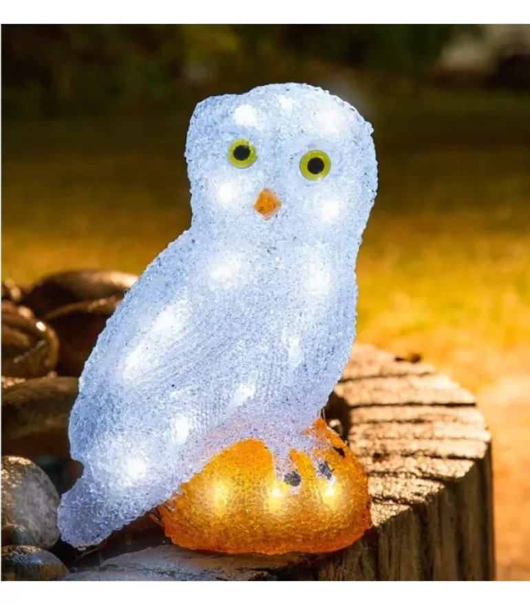 Best Chouette Lumineuse Led En Acrylique, 27 Cm Oiseaux Lumineux Et Animaux Lumineux