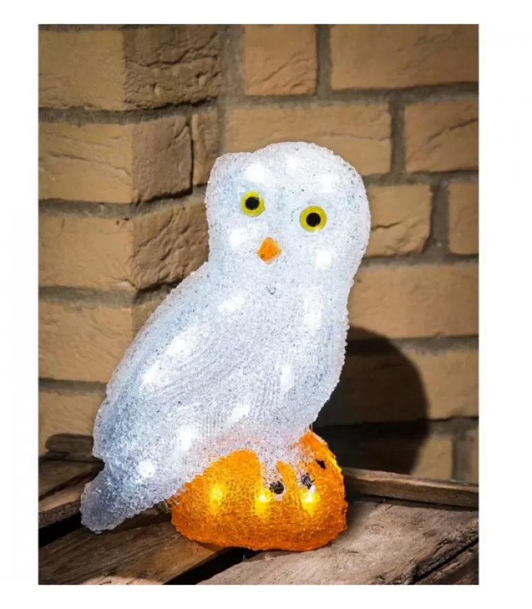 Best Chouette Lumineuse Led En Acrylique, 27 Cm Oiseaux Lumineux Et Animaux Lumineux