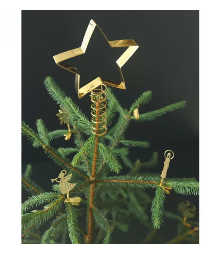 Sale Cimier De Sapin Etoile Dore Déco De Noël Scandinave