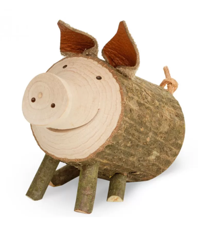 Flash Sale Cochon En Bois Assis, 5,5 Cm Animaux En Bois
