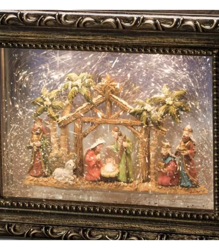 Best Crèche De Noël Lumineuse, Effet Neige Crèche De Noël Lumineuse