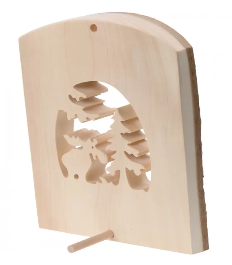 Outlet Déco Bois En Ecorce, Motif Elan Dans La Foret, 18 Cm Objet Déco Bois