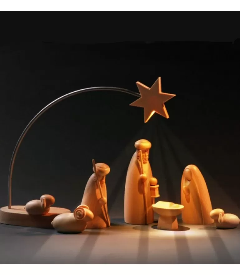 Cheap Etoile De Noël Electrique A Led Sur Socle, 21 Cm Crèche De Noël Moderne