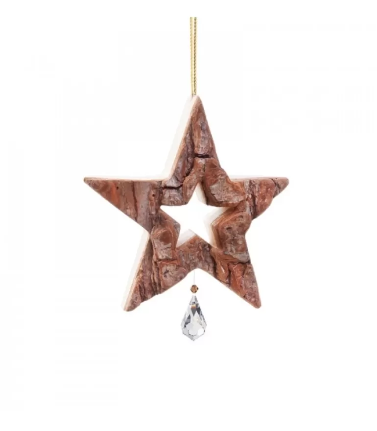 Clearance Etoile En Bois Avec Cristal Swarovski Décorations En Bois Pour Sapin De Noël