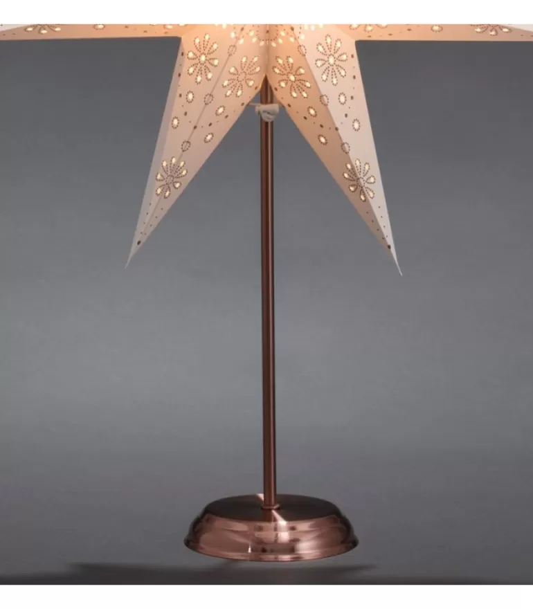 etoile_lumineuse_electrique__branches_en_papier_blanche_sur_pied_cuivre__cm_2.webp Sale Etoile Lumineuse Electrique 7 Branches En Papier, Blanche, Sur Pied Cuivre 48 Cm Etoile Lumineuse