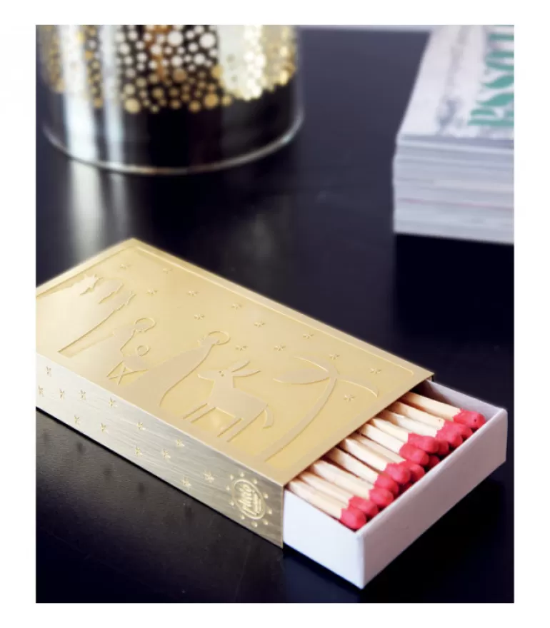 Fashion Etui Dore Motif Sapin De Noël Pour Boite D'Allumettes Pyramides De Noël Allemandes