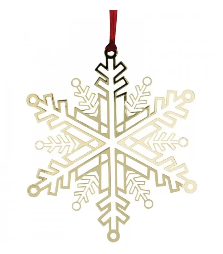 Sale Flocon De Neige Design En Metal Dore A Accrocher Déco De Noël Scandinave