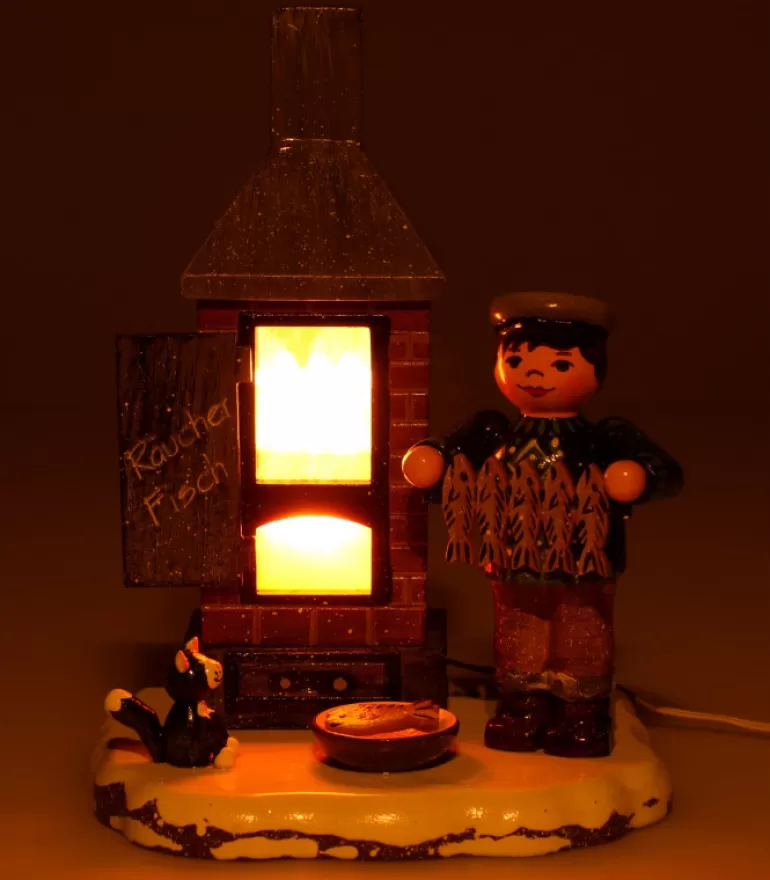 Shop Fumoir A Poisson - Electrique - Village De Noël Miniature Village De Noël Miniature