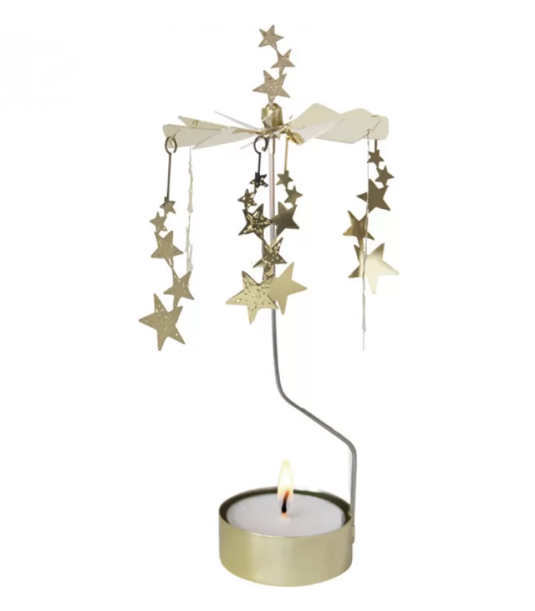 Clearance Grand Bougeoir Carrousel Nuit Etoilee, 28 Cm Bougeoirs Carrousels Photophore De Noël