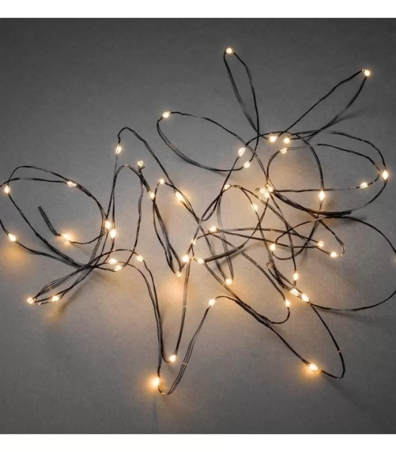 Fashion Guirlande Lumineuse Led Effet Gouttes, 50 Diodes Ambrees, Fil Noir Guirlande Lumineuse Intérieure À Led