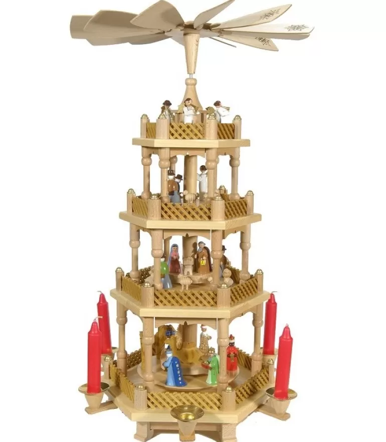 Cheap La Weihnachtspyramid Allemande De Reference A 3 Etages Pyramides De Noël Allemandes