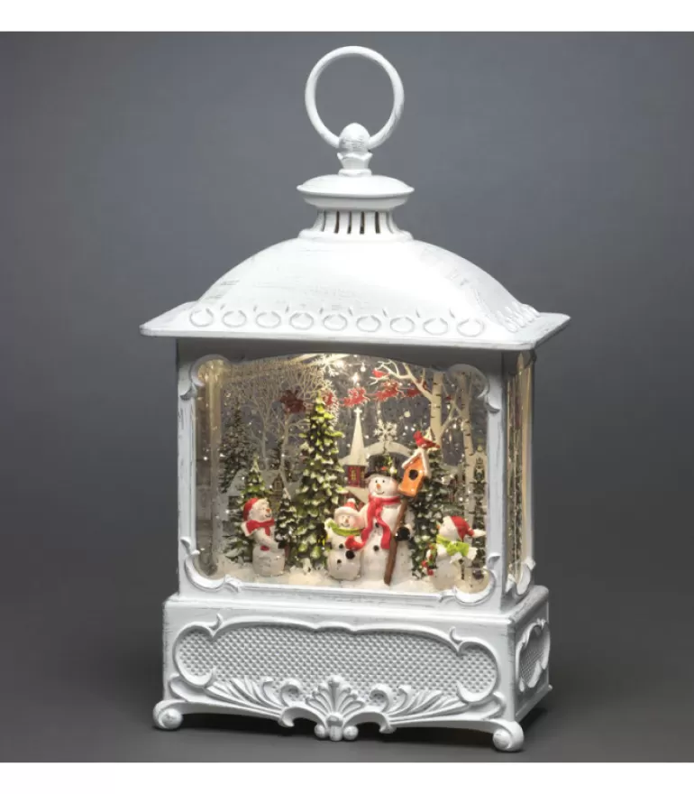 Fashion Lanterne De Noël Blanche, 4 Bonshommes De Neige Avec Oiseaux Lanternes De Noël À Neige