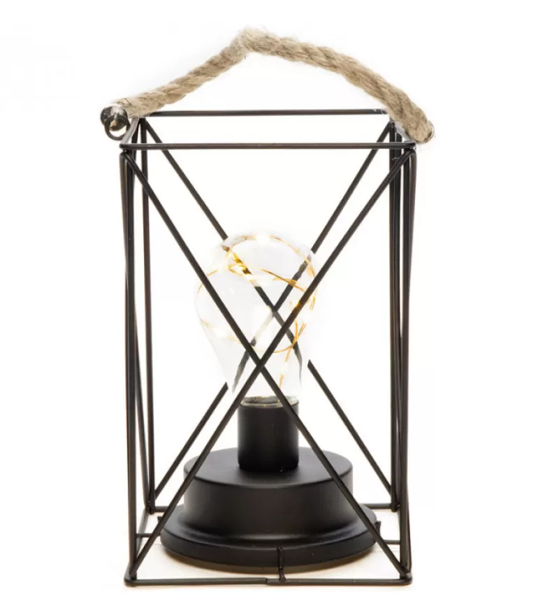 lanterne_lumineuse_a_led_en_metal_carree__cm_2.webp Discount Lanterne Lumineuse A Led En Metal, Carree, 19 Cm Guirlande Lumineuse Intérieure À Led