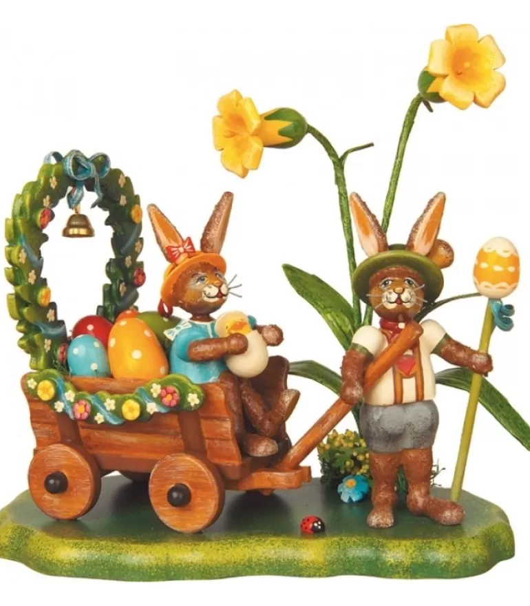 Fashion Lapin De Paques En Bois Et Charrette A Oeufs Lapins En Bois De Paques