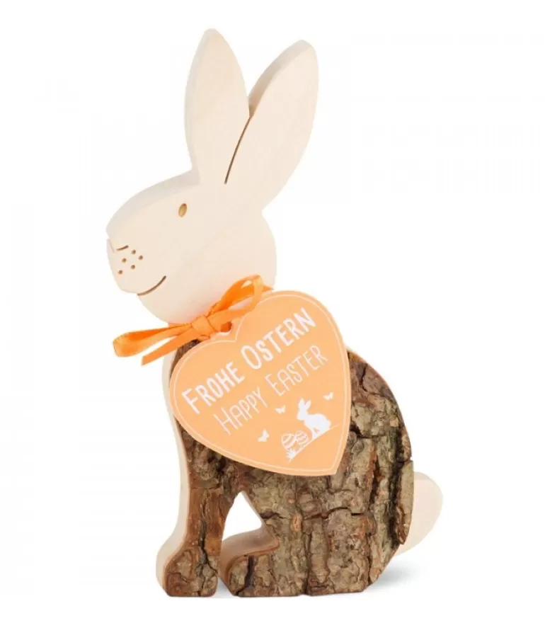 Store Lapin En Bois Assis, 11 Cm Lapins En Bois De Paques