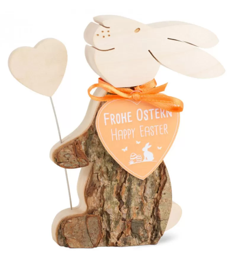 Best Sale Lapin En Bois Avec Coeur, 10 Cm Lapins En Bois De Paques