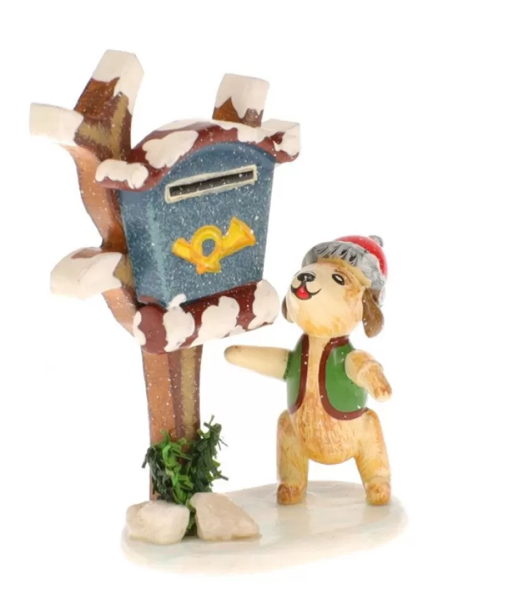 Online Livreur De Journaux, Chien - Village De Noël Miniature Village De Noël Miniature