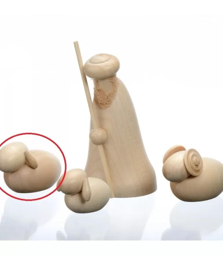 Store Mouton En Bois Pour Crèche De Noël, 4 Cm Personnages De Crèche De Noël
