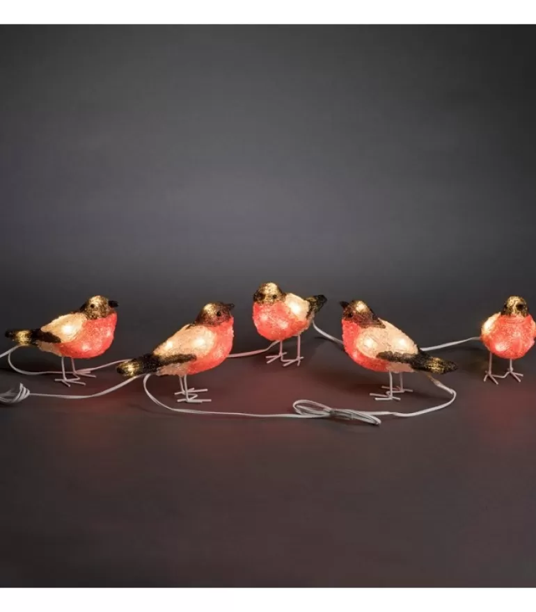 Store Oiseaux Lumineux Led, 5 Rouge-Gorge Oiseaux Lumineux Et Animaux Lumineux