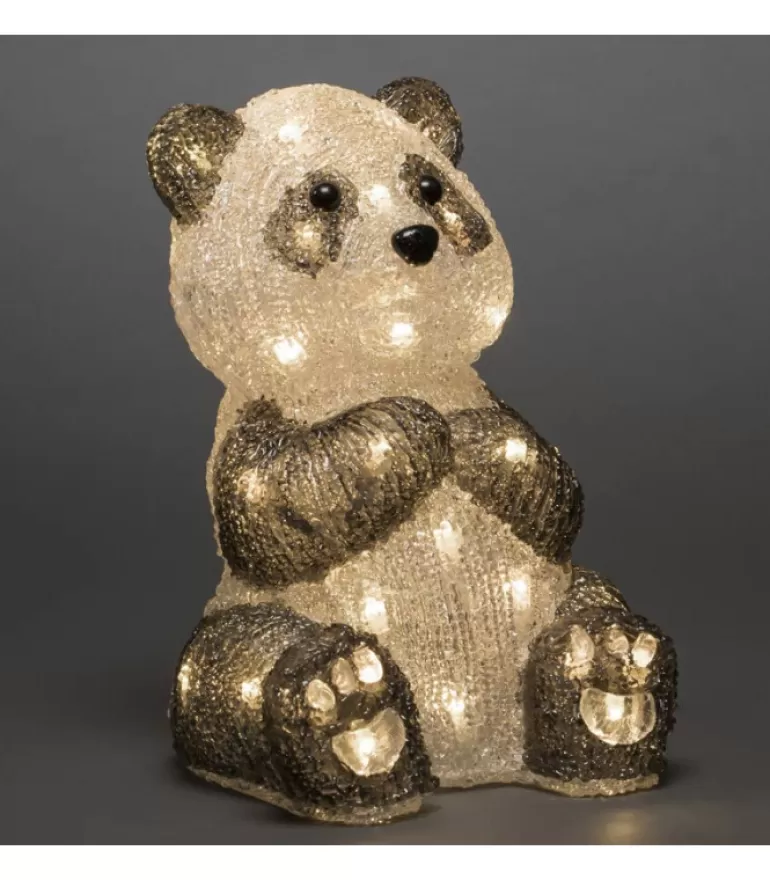 Clearance Panda Lumineux Led 27 Cm En Acrylique, 40 Diodes Blanc Chaud Oiseaux Lumineux Et Animaux Lumineux